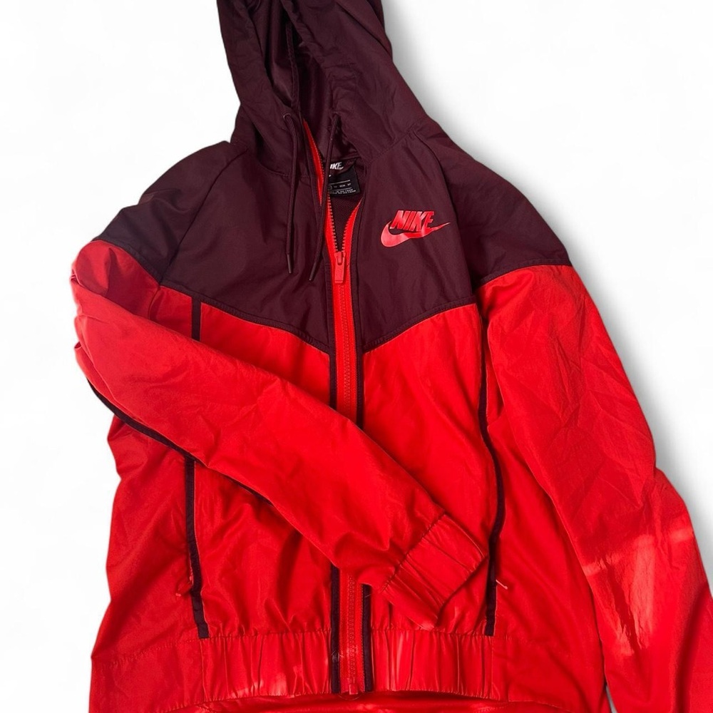 Nike Burgundy windbreaker with Orange Trim